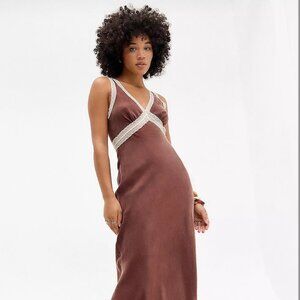 VRG GRL Meet Me On the Dance Floor Bias Cut Dress Chocolate Brown Size Small